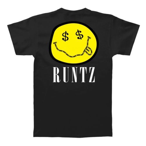 Smiley Face T-Shirt By Runtz - Black