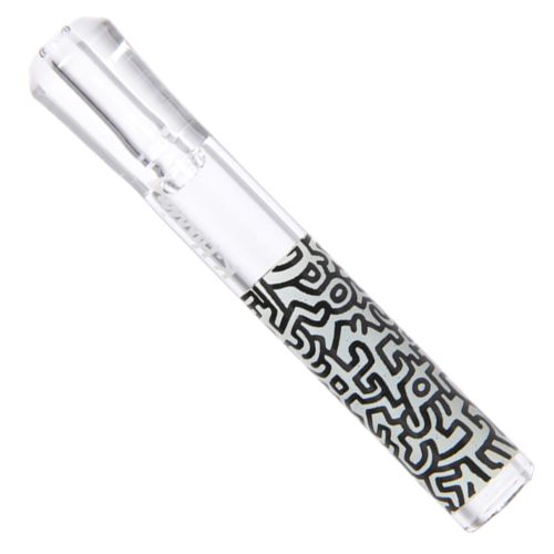 Black & White Glass Taster Pipe by Keith Haring