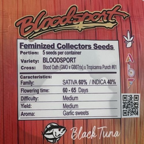 Bloodsport Female Cannabis Seeds by Black Tuna Seeds