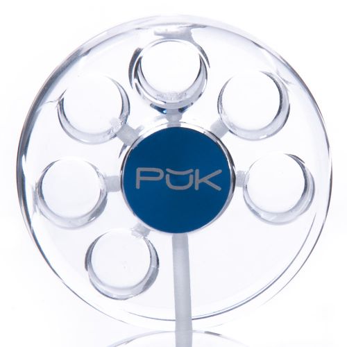 PUK Glass Six Shooter Pipes - Clear Blue