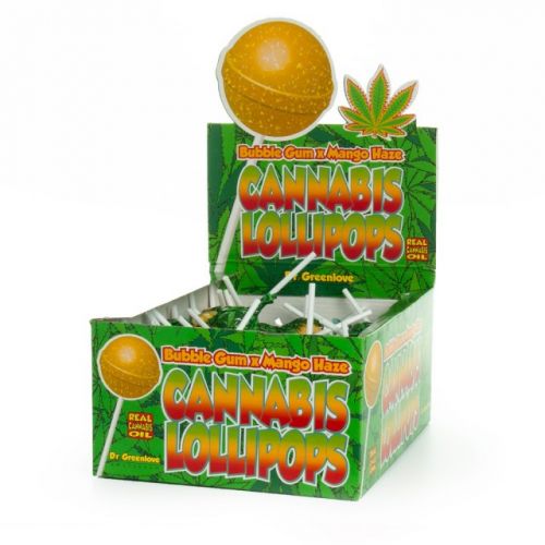 Cannabis Lollipops - Bubblegum x Mango Haze by Dr Greenlove Amsterdam