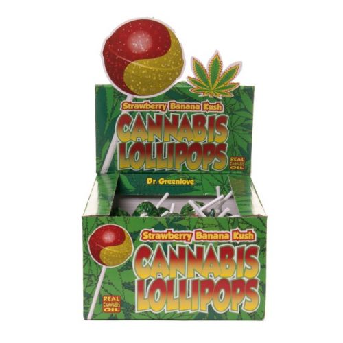 Cannabis Lollipops - Strawberry Banana Kush by Dr. Greenlove Amsterdam