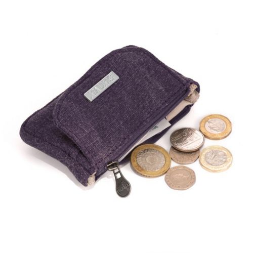 Hemp Coin Wallet & Key-ring by Sativa Bags - Plum