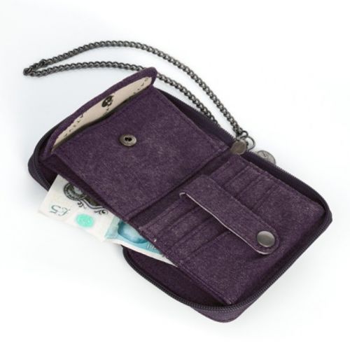 Hemp Wallet with Chain by Sativa Bags - Plum