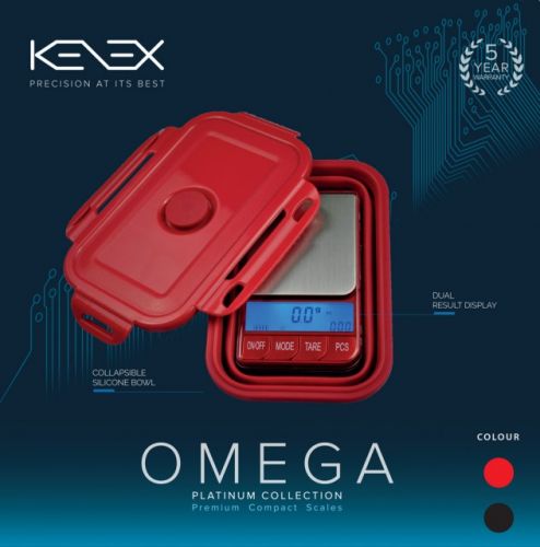 Omega Collapsible Silicone Bowl Digital Precision Scales (Platinum Collection) by Kenex