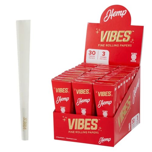 Vibes Cones Coffin Pack – King Size Hemp (Red)