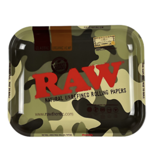 Raw Camouflage Metal Rolling Tray - Large