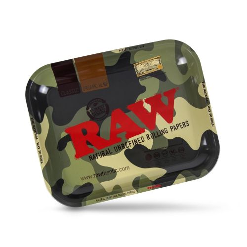 Raw Camouflage Metal Rolling Tray - Large