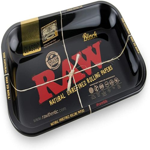 Raw Black Metal Rolling Tray - Large 