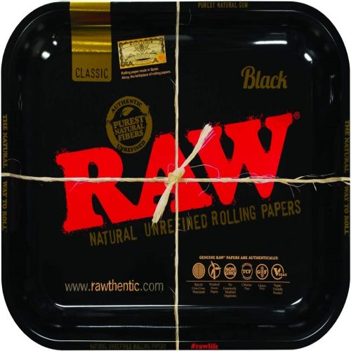 Raw Black Metal Rolling Tray - Large 