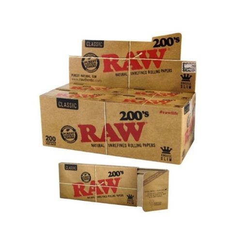 RAW Classic King Size Slim 200s Natural Rolling Papers (200/Papers)