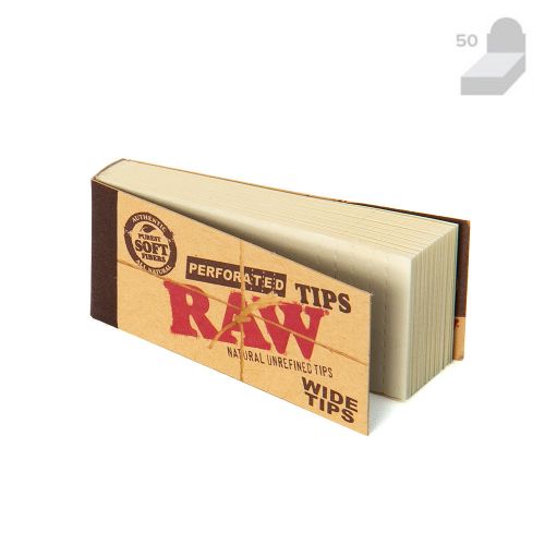 RAW Raw Perforated Wide Tips (50/Booklets, 50/Box)