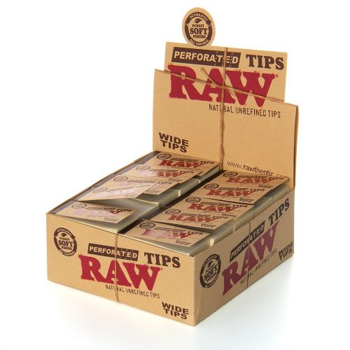 RAW Raw Perforated Wide Tips (50/Booklets, 50/Box)