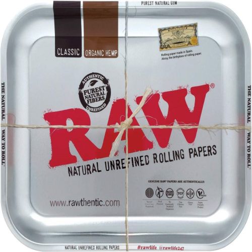 Raw Silver Metal Rolling Tray - Large