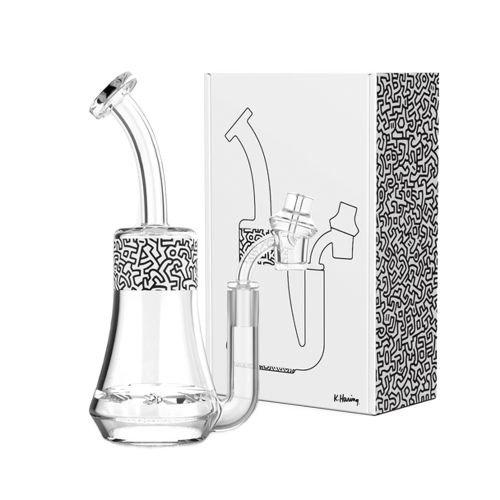 Black & White Glass Concentrate Rig by Keith Haring