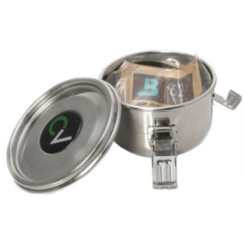 CVault Stainless Steel Holder With Boveda Humidity Pack - Small .175 Liters