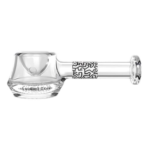 Black & White Glass Spoon Pipe by Keith Haring