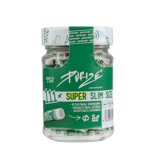 PURIZE® Glass | 111 pcs - Activated Carbon Filters - SUPER Slim Size