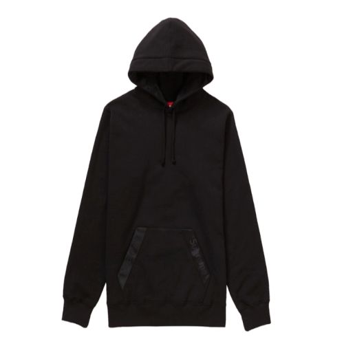 Supreme Tonal Webbing Hooded Sweatshirt - Black - X LARGE