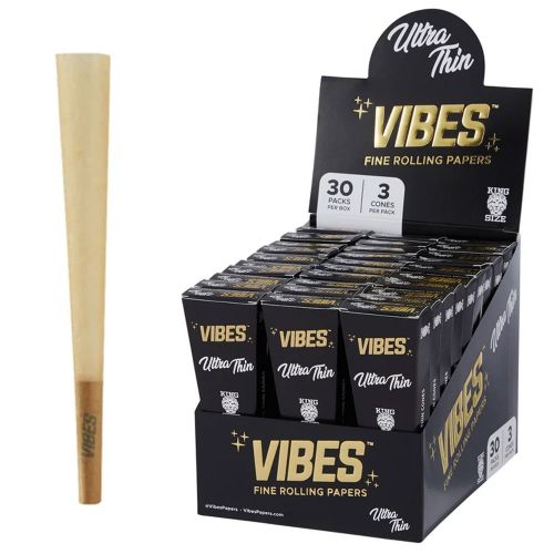 Vibes Cones Coffin Pack – King Size Ultra Thin (Black)