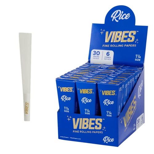 Vibes Cones Coffin Pack – 1 ¼ Size Slim Rice (Blue)