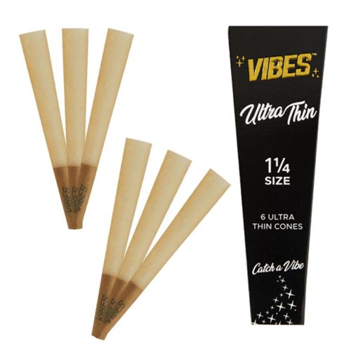 Vibes Cones Coffin Pack – 1 ¼ Size Ultra Thin - Black