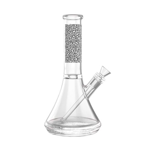 Black & White Glass Water Pipe by Keith Haring