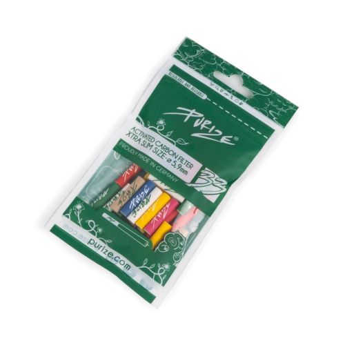 PURIZE® 33 pcs bag - Activated Carbon Filters - XTRA Slim Size - Mix colours
