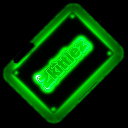 Zkittlez (Green) LED Glow Rolling Tray by Glow Tray