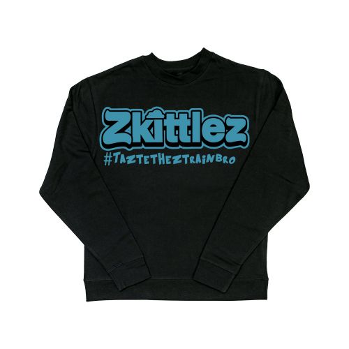 Official Zkittlez Taste The Z Train Teal Crewneck Sweater